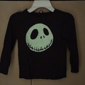 Disney Black Tee with glow in the dark Jack Skellington